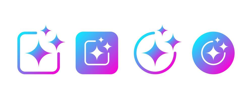 AI icon set. AI generate icon set. Sparkle Icon Set. Artificial intelligence icon symbol.