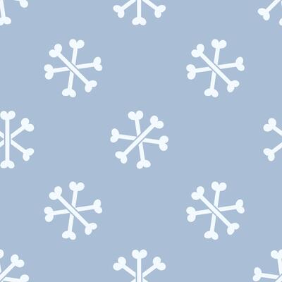 Dog Bone Snowflakes Seamless Pattern