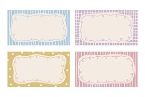 Cottagecore Sketch Frame Backgrounds Set vector