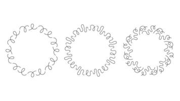 Squiggly Line Circle Frames Set vector