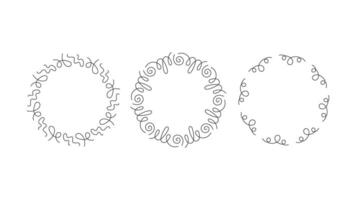Elegant Curly Circle Frame Set vector