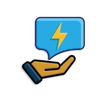 ai icono. ai personal asistente en mano. inteligente responder. charla globo con iluminación. ui, educación. isométrica diseño estilo vector