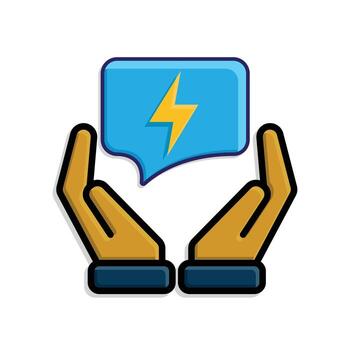 ai icono. ai personal asistente en en dos mano. inteligente responder. charla globo con iluminación. ui, educación. isométrica diseño estilo vector