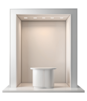 Booth Mini Storefront Mockup Design for Product Showcase Event Exhibition Background png