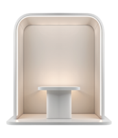 White Color Event Booth Mockup Design For Exhibition Showcase Product Background Storefront png