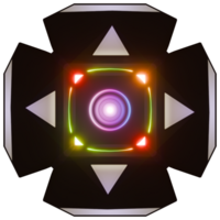 A black and white square with a colorful light in the center png