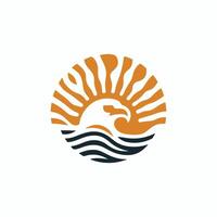 an eagle is in the middle of a wave vector