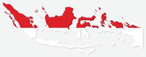 3D Maps of Indonesian with Indonesian Flag Asian Country vector