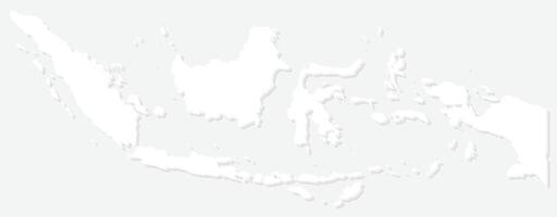 3D White Silhouette Indonesian Map Asian Country vector