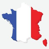 3D Maps of France with France Flag Europe Country vector