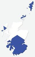 3D Maps of Scotland with Scotland Flag Europe Country vector
