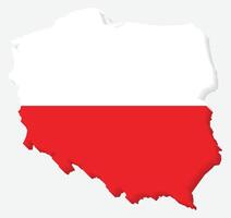 3D Maps of Poland with Poland Flag Europe Country vector