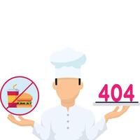 Cook said Oops No food available Illustration vector