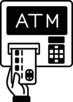 Secure ATM Card Flat Design Icon vector