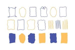 Whimsical hand drawn cute frame set vector