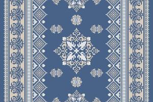 Decorative blue and white pattern design vector