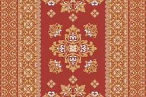 Red and gold ornamental pattern design vector