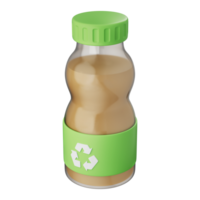 Eco bottle with recycle label and organic drink showing green concept and clean design png