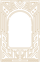 Art Deco Curved Borders, Modern Arabic Gold Picture Frames, Geometric Frames, Vintage Linear Ornament Elements, For Packaging, Transparent Background. png