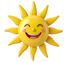 Smiling sunshine character isolated on transparent background png