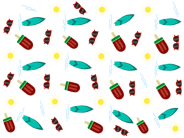 summer seamless pattern with funny element png