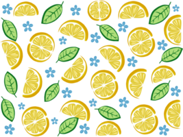 seamless pattern with lemons, summer pattern png