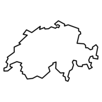 Switzerland map line icon. Swiss map icon isolated on transparent background png