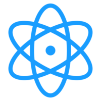 Atom icon with simple and modern design.Molecule symbol isolated on transparent background png