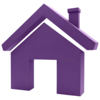 A purple house icon with a simple, geometric design. png
