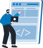 Programmer web landing page design application concept png