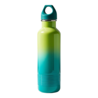 Teal and Lime Green Gradient Water Bottle with Carry Handle. png