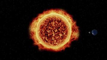 Animated sequence of planets orbiting a star video