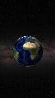 Animation zooms from Earth to New York, highlighting a famous landmark with dynamic transitions and vibrant colors video