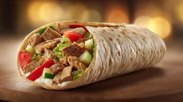 High quality image of shawarma roll food wrap photo