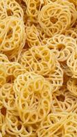 Close-up View of Intricate, Circular Indonesian Crackers called Kerupuk or Krupuk photo