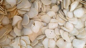 Abundance of Emping Melinjo Crackers Displayed in a Close-Up Still Life Arrangement photo