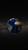 Animation zooms from Earth to highlight U.S. landmarks, blending realistic and illustrative styles with smooth transitions video
