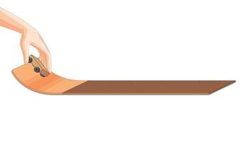 A small car moves down a curved ramp, illustrating motion and friction in a smooth, continuous animation video
