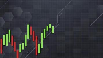 Candlestick chart animation illustrating a bullish trend with dynamic movement and gradient background, emphasizing financial growth and market analysis video