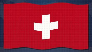 Animation of the Swiss flag transitioning into dynamic candlestick charts, symbolizing economic fluctuations with vibrant colors and smooth transitions video