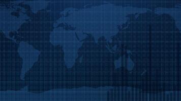 Animated bar graphs fluctuate over a world map background, illustrating dynamic financial data changes with a modern, digital aesthetic video