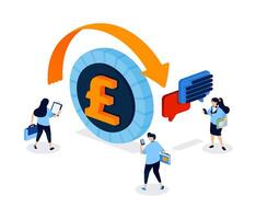 Currency exchange and financial discussion vector