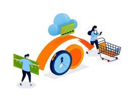 Digital payment shopping illustration vector