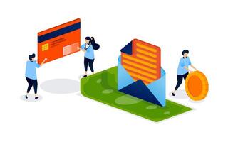 Digital payments and financial transactions illustration vector