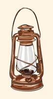 Vintage Rustic Lantern Illustration vector
