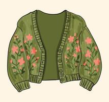 Cottagecore Knitted Cardigan Jacket vector