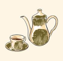 Tea Time Teacup Illustration vector