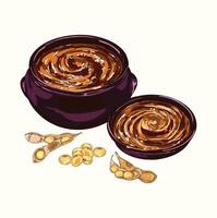 Doenjang Soybean Paste with Whole Soybeans vector