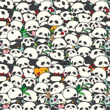 modelo de linda bebé pandas sin costura modelo con linda bebé pandas vector