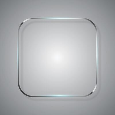 White banner design. Rounded square banner with soft light.